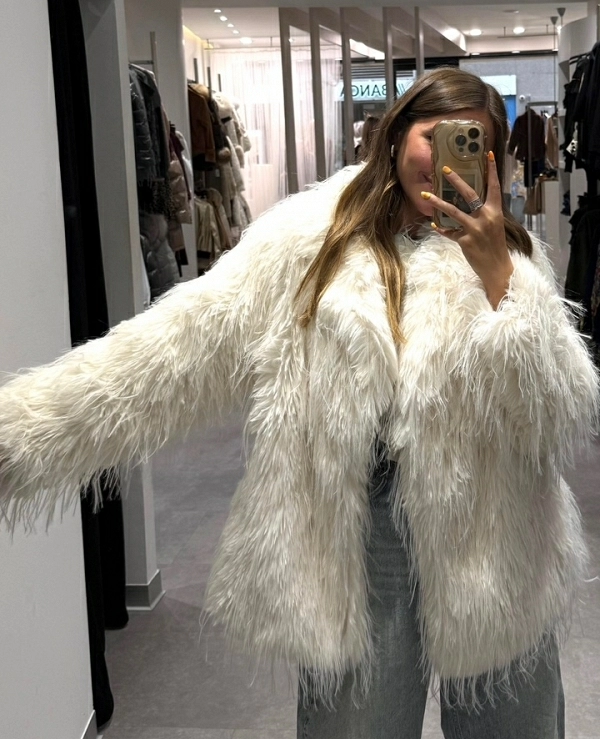 Abrigo de piel sinttica  - 20832