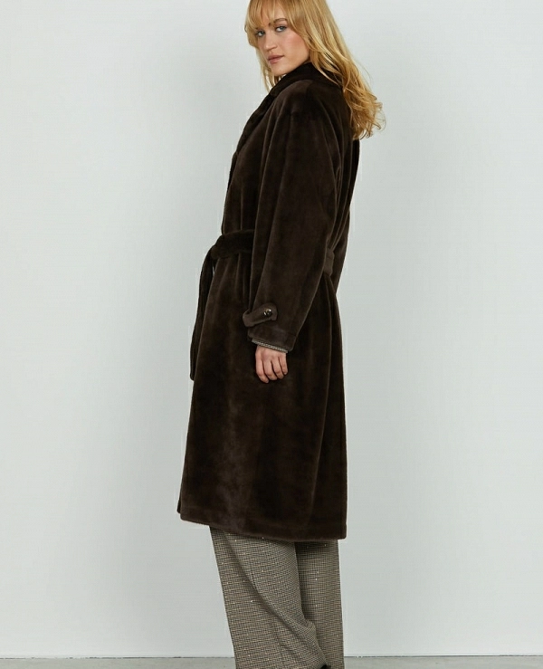 Abrigo de piel sinttica CHAMLET, clido y envolvente, con mangas RELISH - 20587