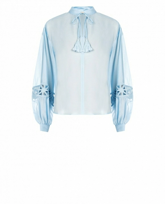 BLUSA AZUL TIPO DE GASA