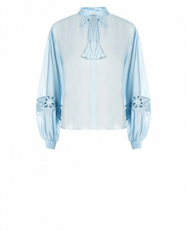 BLUSA AZUL TIPO DE GASA