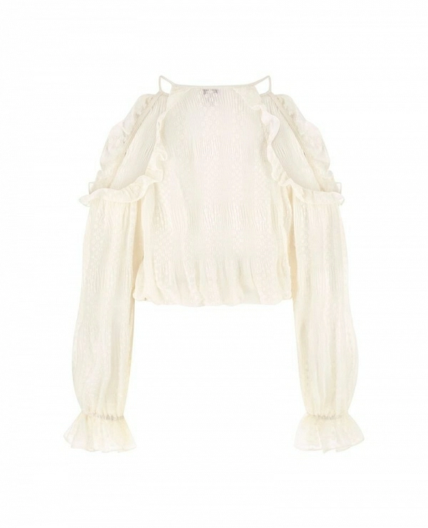 BLUSA BEIGE CON LOS HOMBROS DESCUBIERTOS DE GUESS MODELO W6GH61 W2045 - 21638