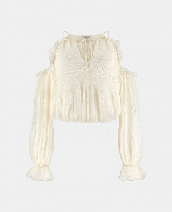 BLUSA BEIGE CON LOS HOMBROS DESCUBIERTOS DE GUESS MODELO W6GH61 W2045 - 21639