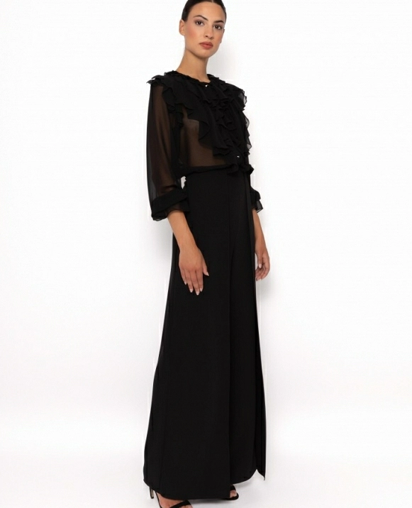 BLUSA DE GASA TRANSPARIENTE QUE LLEVA FORRO