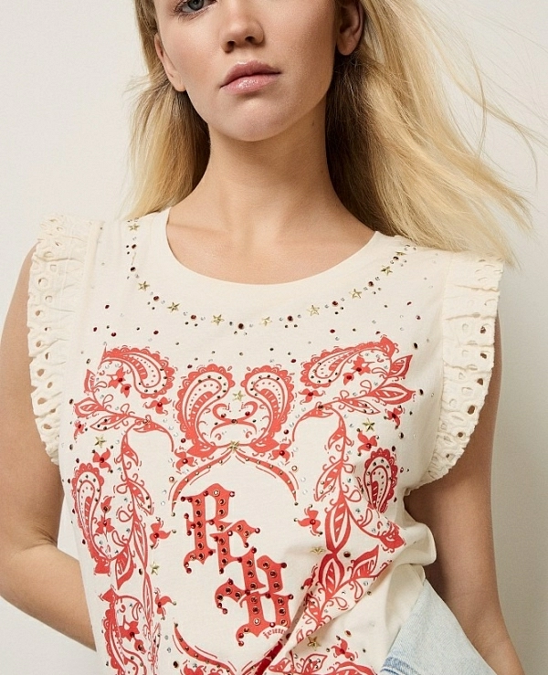 Blusa sin mangas estampado strass DE BSB055-210053-03 - 21154