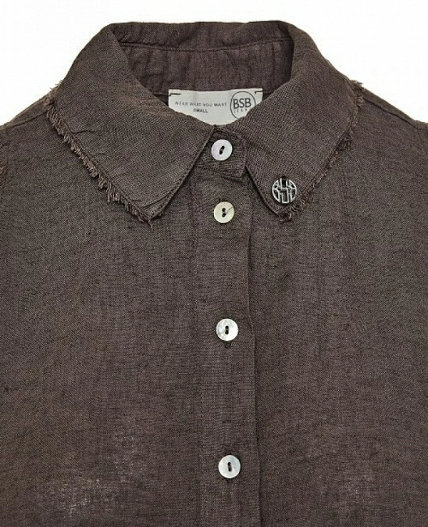 BLUSA TIPO LINO EN MARRON DE BSB MODELO 053-216032 - 19537