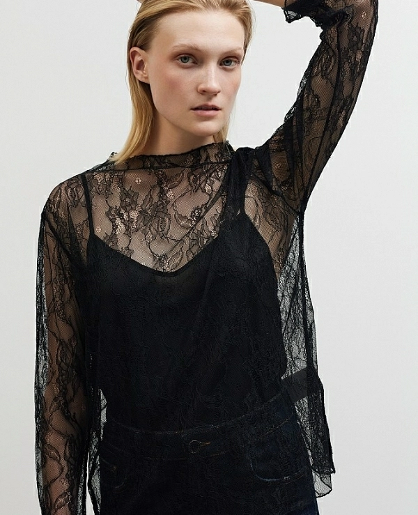 Blusa transparente con encaje DE BSB MODELO 054-210065 - 20006