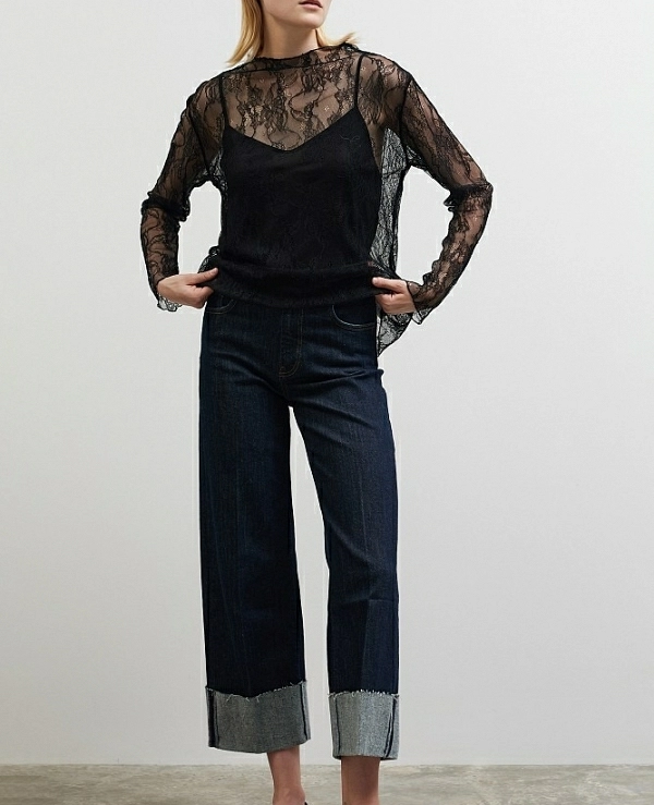 Blusa transparente con encaje DE BSB MODELO 054-210065 - 20007