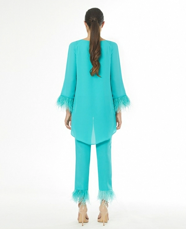 BLUSON ASIMTRICO PUOS CON PLUMAS - 17752