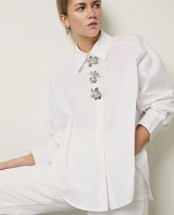 Camisa con botones decorativos de BSB : 055-216008- - 21193