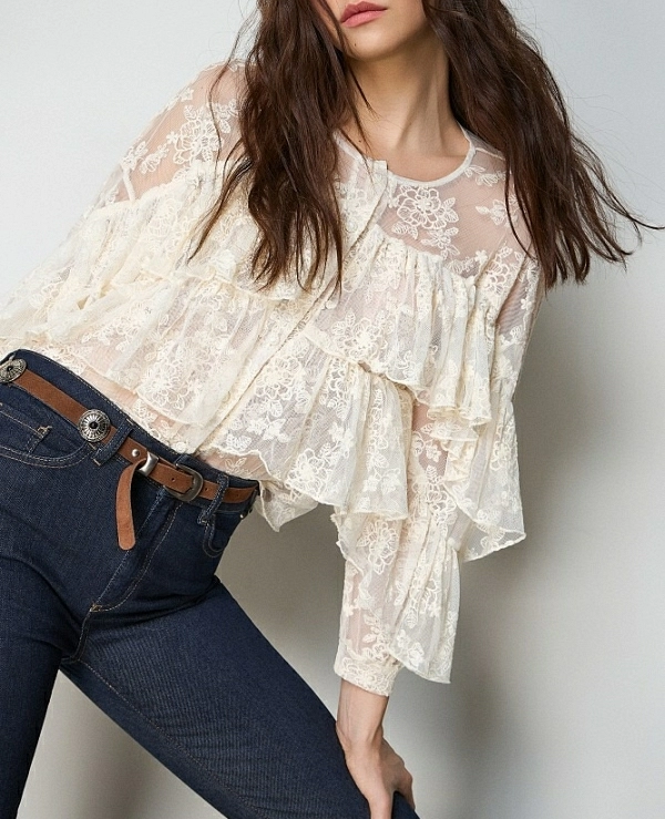 Camisa de encaje con volantes DE BSB 055-216016-152 - 21156