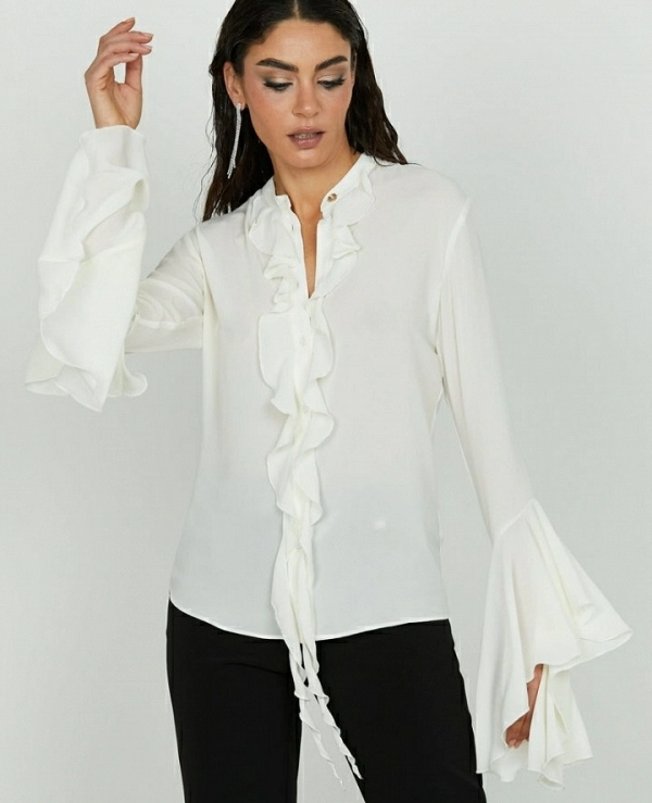 Camisa de manga larga con volantes FALESIA