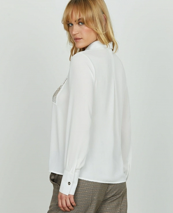 Camisa de RELISH manga larga JUWELL con bolsillos de diamantes de imitacin - 20441