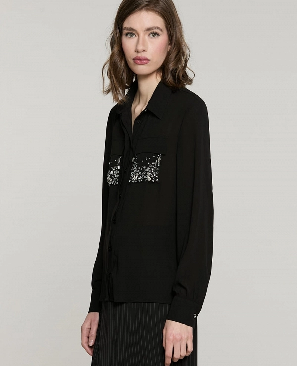 Camisa LIZZIE de manga larga con bolsillos DE RELISH - 22202