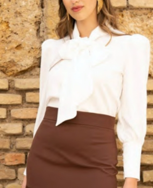 CAMISA MANGA LARGA LAZO CUELLO