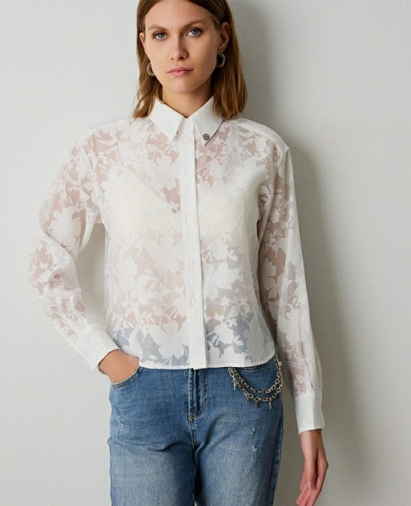 Camisa semi-trasparente flores DE BSB MODELO 053-212030