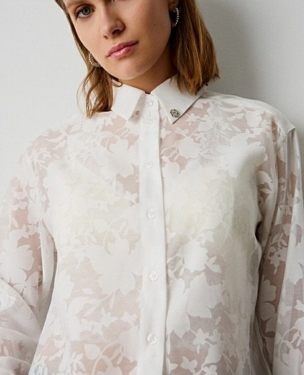 Camisa semi-trasparente flores DE BSB MODELO 053-212030