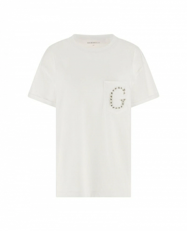CAMISETA BLANCA DE GUESS CON UN BOLSILLO MODELO W6GI17 K3037 - 21644