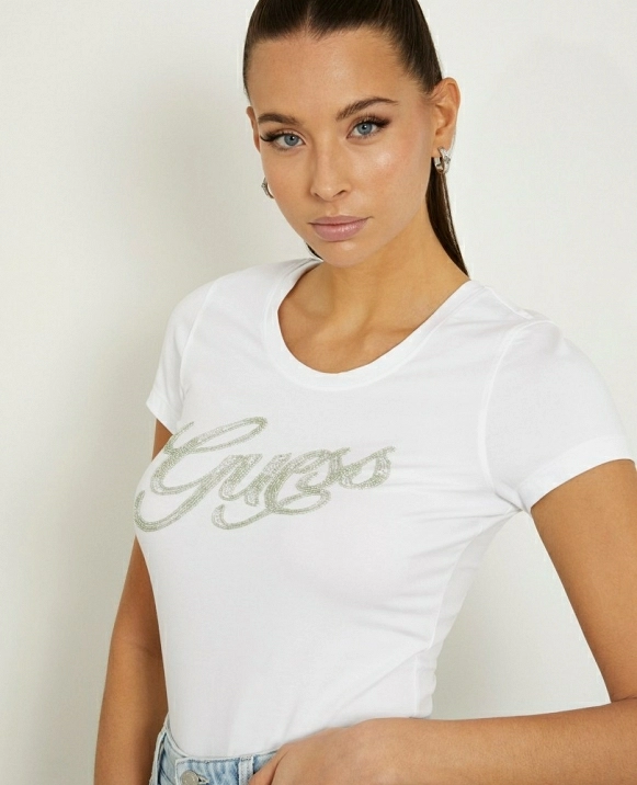 Camiseta con logotipo frontal con strass DE GUESS W4GI30J1314