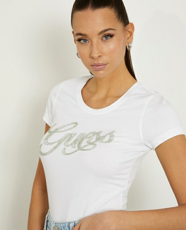 Camiseta con logotipo frontal con strass DE GUESS W4GI30J1314