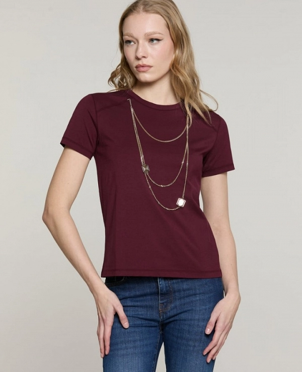 Camiseta de manga corta MANETTE con collar con logo DE RELISH