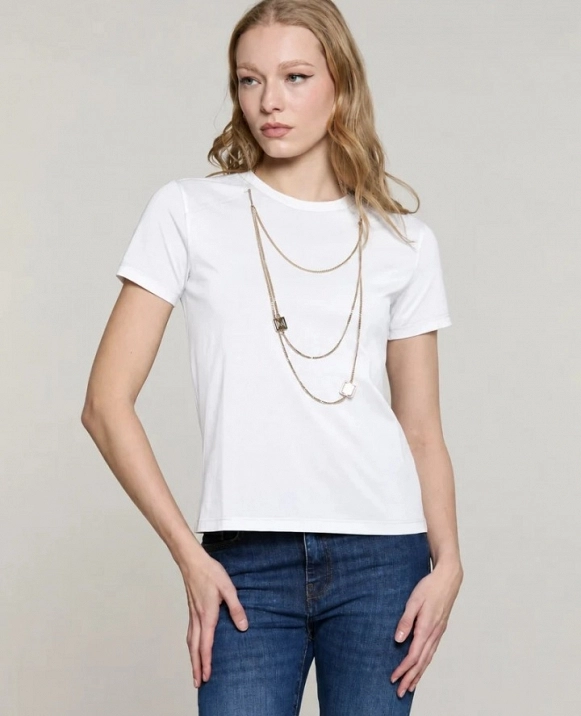 Camiseta de manga corta MANETTE con collar con logo DE RELISH