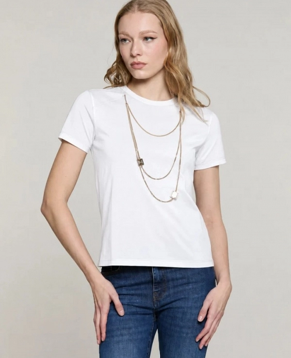 Camiseta de manga corta MANETTE con collar con logo DE RELISH
