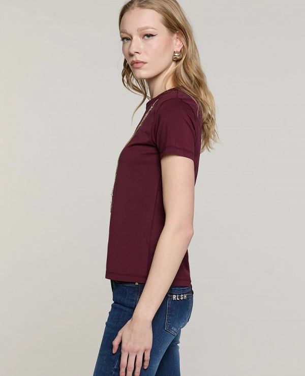 Camiseta de manga corta MANETTE con collar con logo DE RELISH - 22187