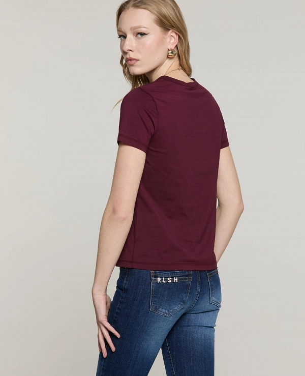 Camiseta de manga corta MANETTE con collar con logo DE RELISH - 22188