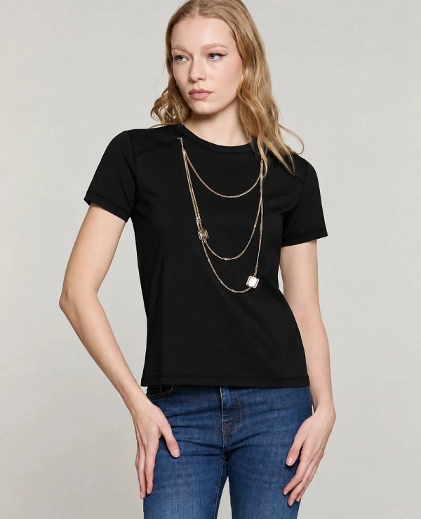 Camiseta de manga corta MANETTE con collar con logo DE RELISH - 22264