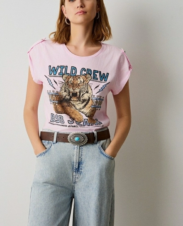 CAMISETA ESTAMPADA STRASS DE BSB