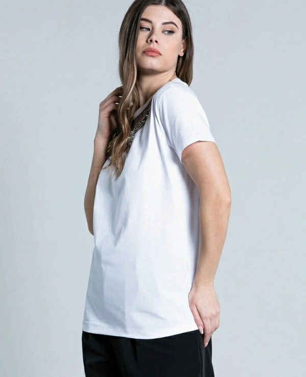 CAMISETA GESA DE RELISJH CON ESTRAS EN EL CUELLO