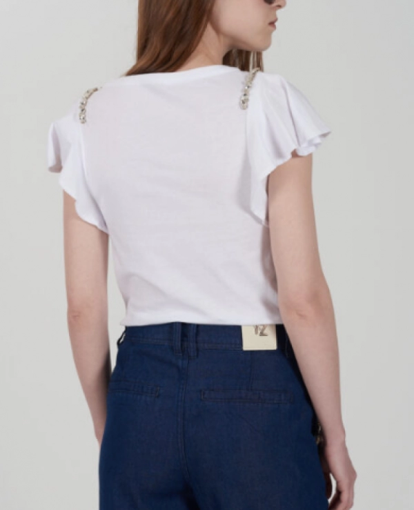 CAMISETA MANGA CON  VOLANTES