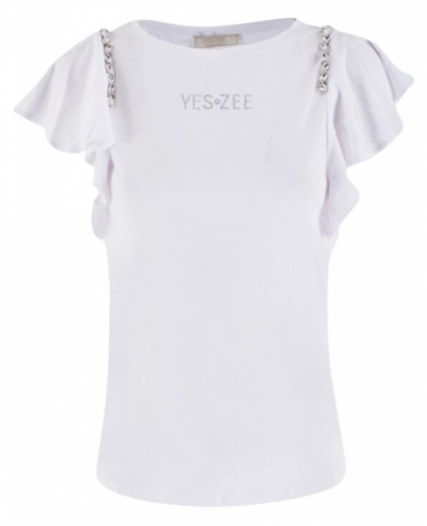 CAMISETA MANGA CON  VOLANTES