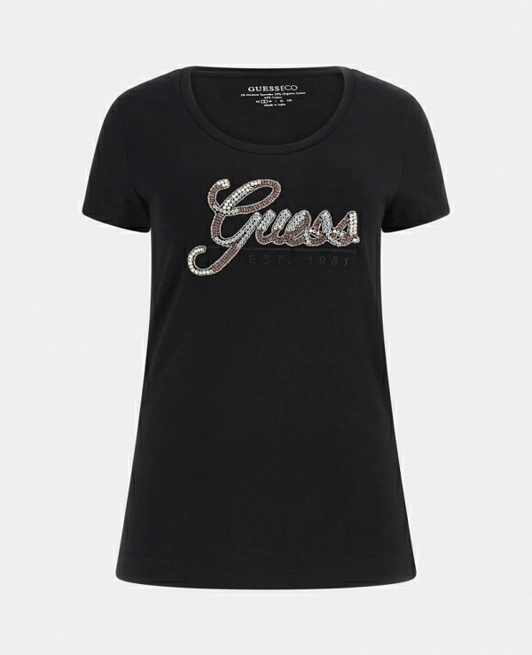 CAMISETA M/C LOGO EN BLANCO Y NEGRO GUESS W3YI36 J314