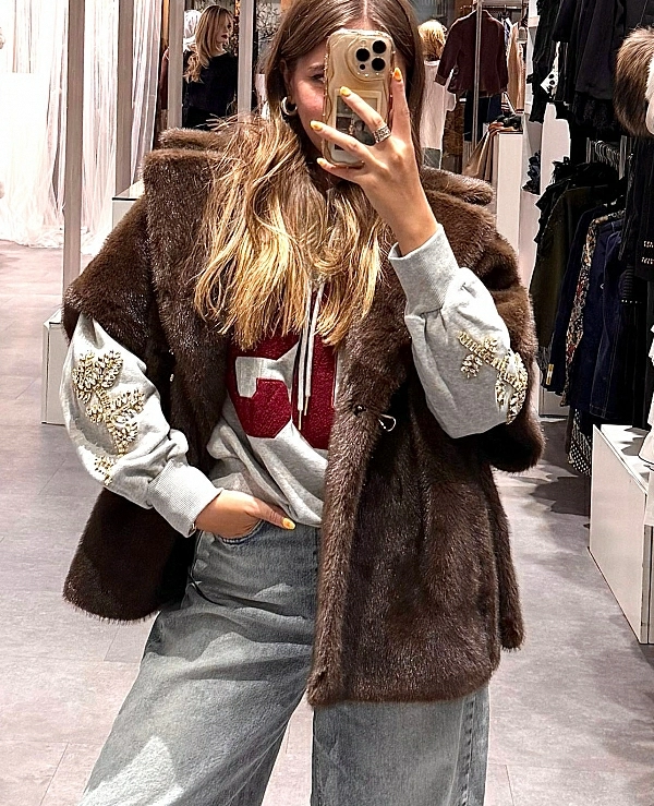 Chaleco de piel sinttica sin mangas - 20755