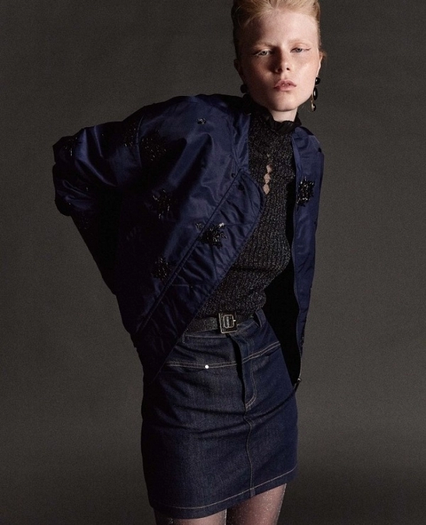 Chaqueta bomber con detalles de lentejuelas bordadas DE BSB MODELO 0056-0217008
