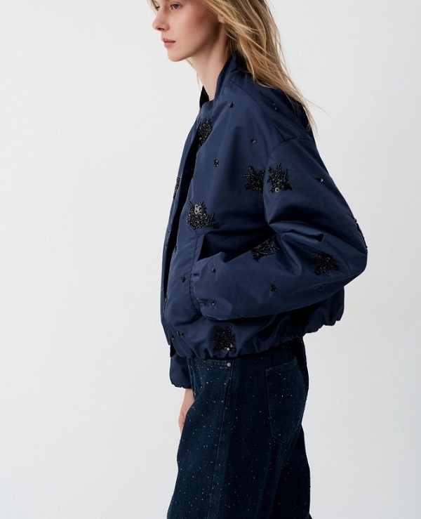 Chaqueta bomber con detalles de lentejuelas bordadas DE BSB MODELO 0056-0217008 - 22088