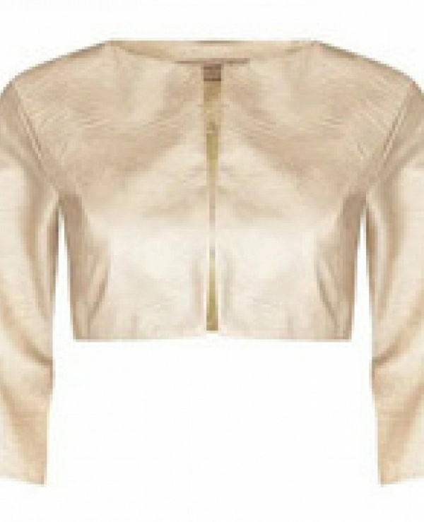 Chaqueta corta de piel sinttica