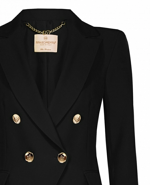 CHAQUETA CRUZADA CON BOTONES DORADOS