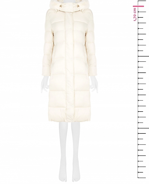 Chaqueta larga de plumas con capucha y piel sint�tica extra�ble.DE RINASCIMENTO CFC0127042003 - 22311