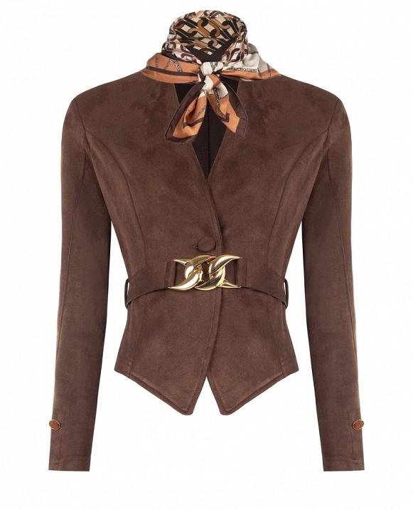 Chaqueta tipo blazer corta entallada en piel sint�tica DE RINASCIMENTO MODELO CFC0130677003