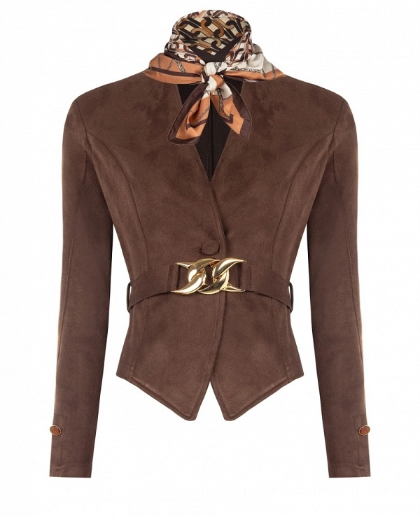 Chaqueta tipo blazer corta entallada en piel sint�tica DE RINASCIMENTO MODELO CFC0130677003