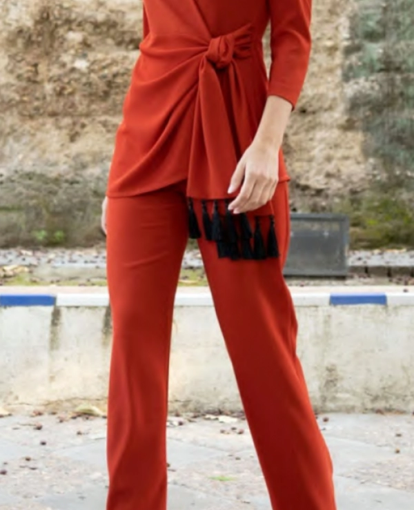 CONJUNTO DE PANTALN EN MARRON CHOCOLATE
