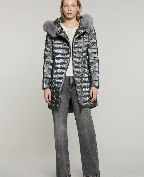 DIESSAM_A Chaqueta larga de plumas con mangas DE RELISH