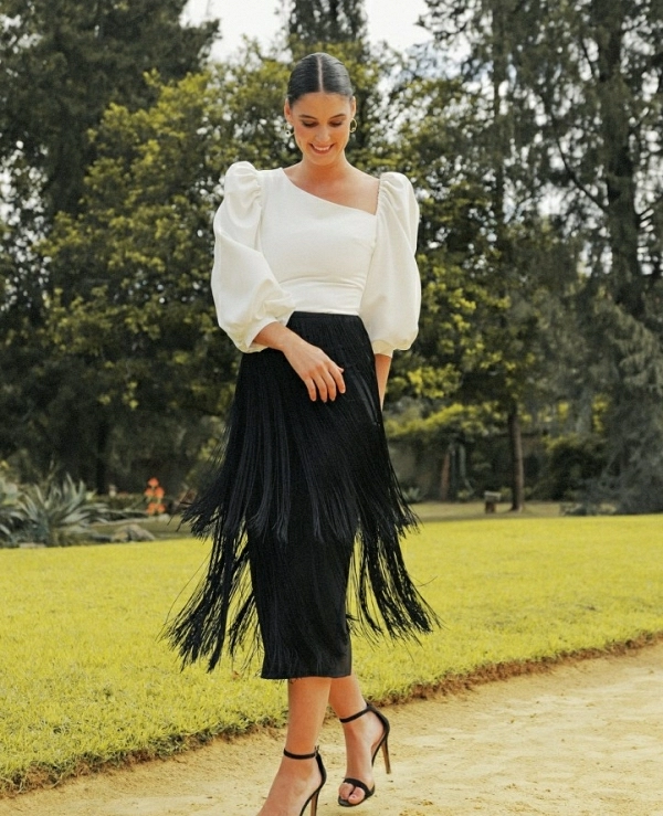 FALDA MIDI FLECOS  - 17498