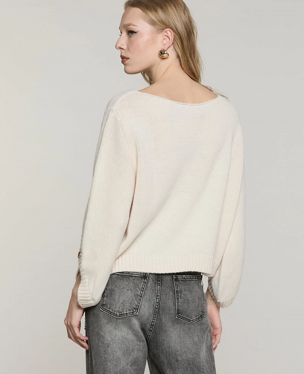 Jersey cruzado de manga larga STENNY con botones DE RELISH - 22207