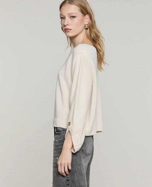 Jersey cruzado de manga larga STENNY con botones DE RELISH - 22208