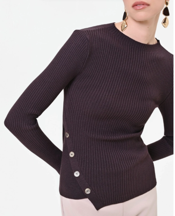 JERSEY DE CANAL� CUELLO HALTER Y ASIMETRICO  MODELO CFM0012322003 - 21987