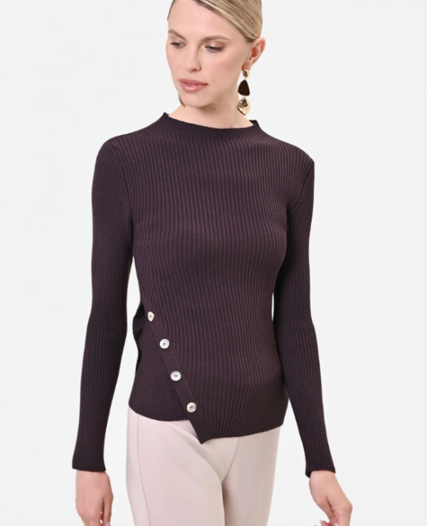 JERSEY DE CANAL� CUELLO HALTER Y ASIMETRICO  MODELO CFM0012322003 - 21989