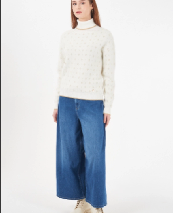 JERSEY DE CUELLO ALTO CON DIBUJITO DORADO - 20207